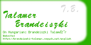 talamer brandeiszki business card
